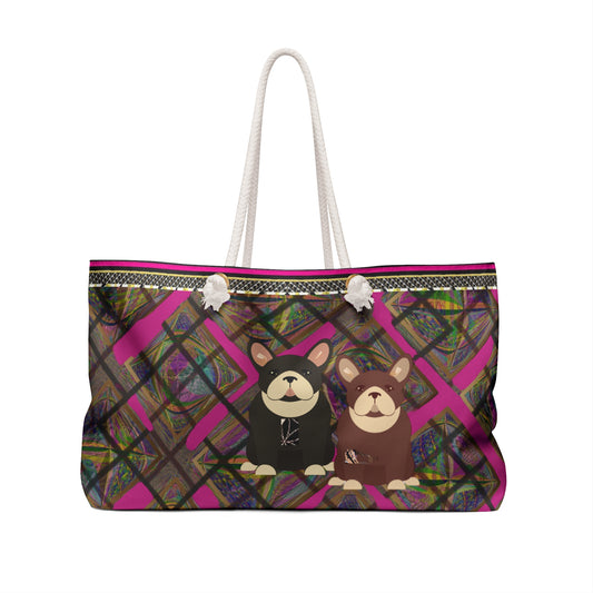 Dog Print Weekender Bag