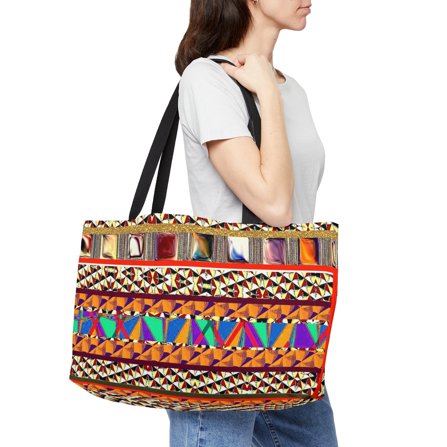 Stone Patterned Weekender Tote Bag