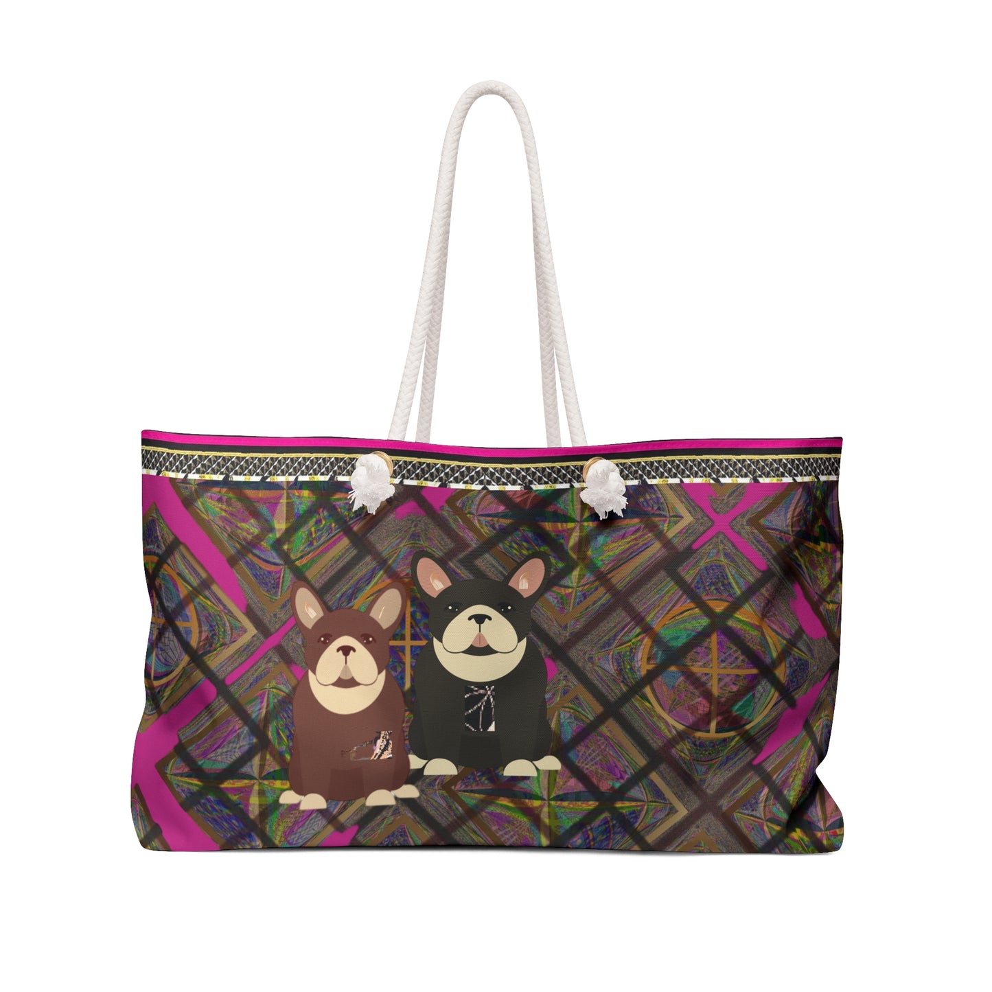 Dog Print Weekender Bag