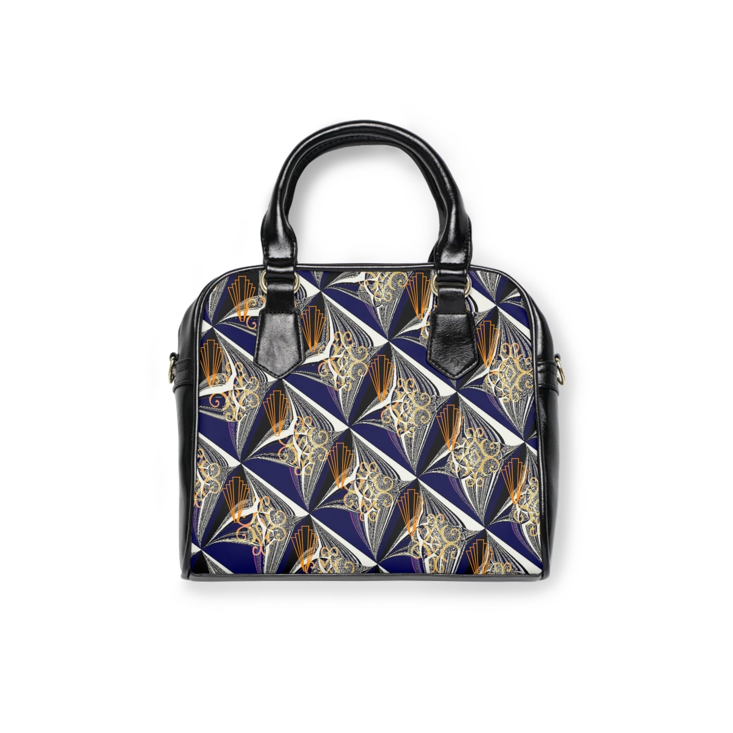 Metallic Blue Shoulder Handbag