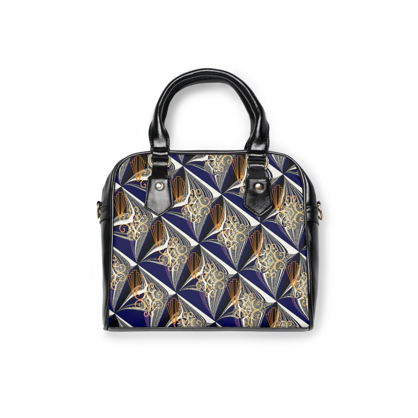 Metallic Blue Shoulder Handbag